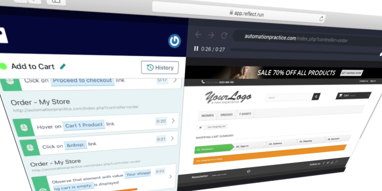 Reflect: Viewing a test result replay