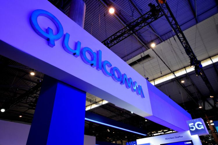 Qualcomm brand with 5G technology seen during the Mobile World Congress 2019 in Barcelona. (Photo by Ramon Costa/SOPA Images/LightRocket via Getty Images)