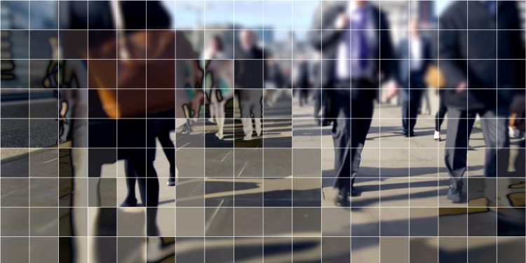 Digitized image of pedestrians
