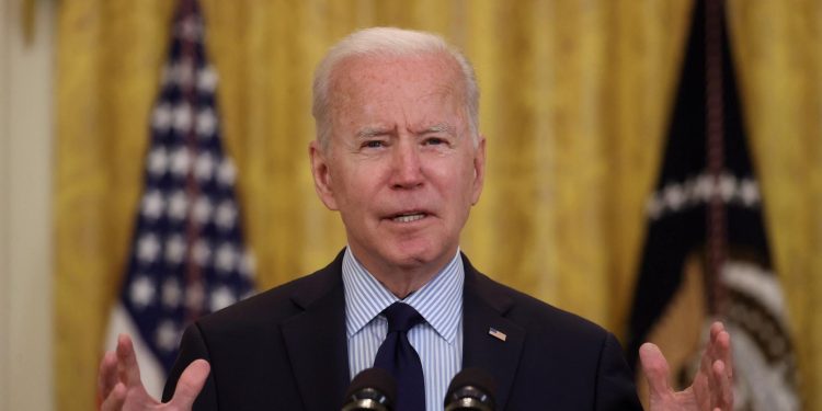 U.S. President Joe Biden delivers remarks on the April jobs report from the East Room of the White House in Washington, U.S., May 7, 2021. 