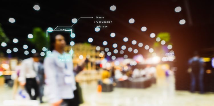 AI concept, machine learning and face recognition concept.