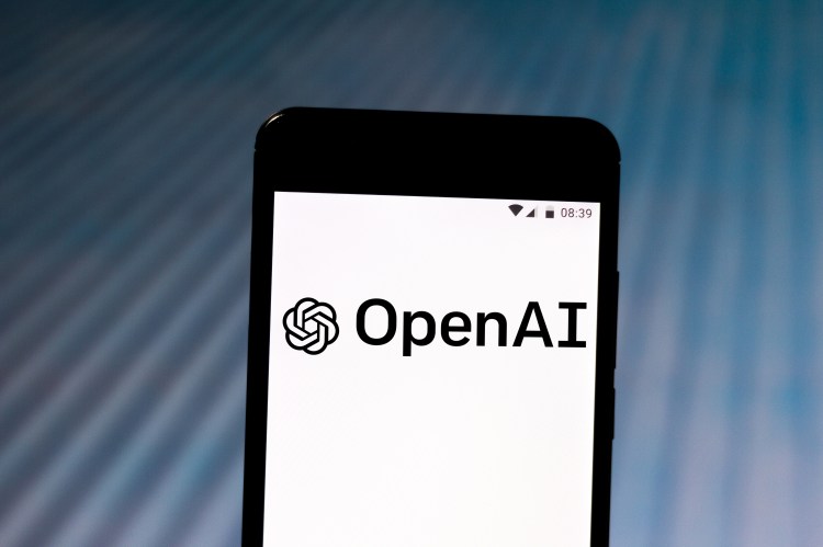 OpenAI logo seen displayed on a smartphone. 
