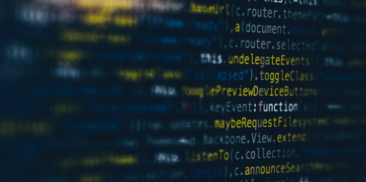 Computer code on a screen