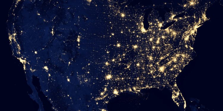 United States seen from orbit