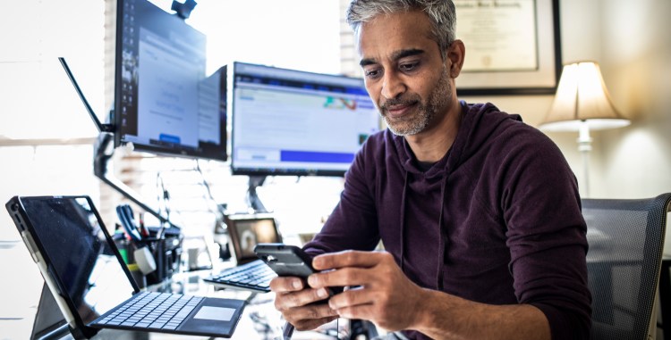 Person working in home office
