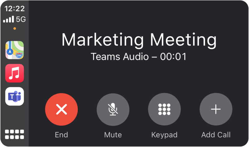 Microsoft Teams CarPlay