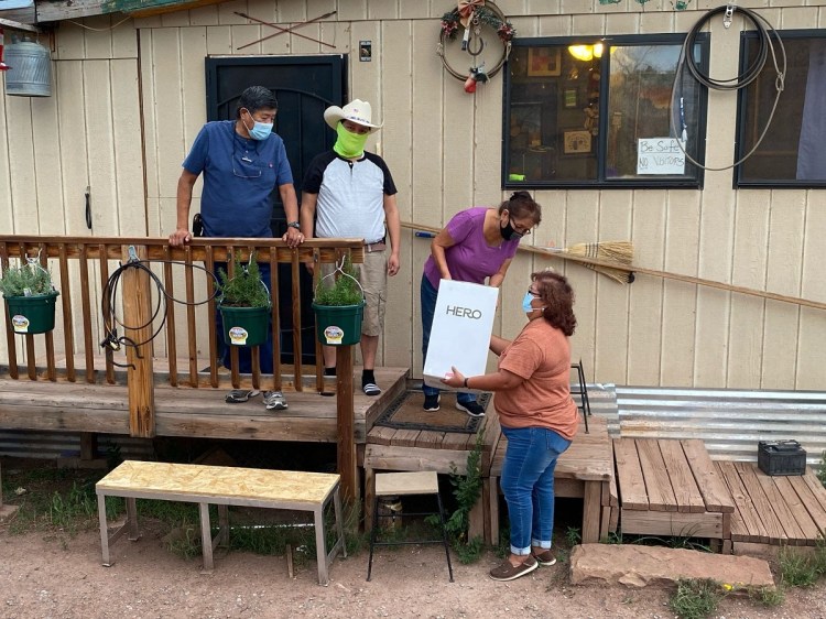 Protect Native Elders hands out Hero devices to Navajo elders.