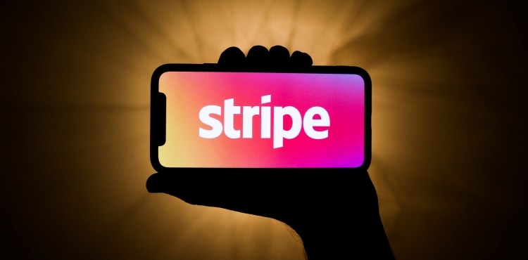 Stripe logo on a phone screen