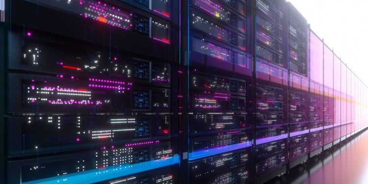 Digital generated image of data server.
