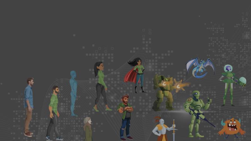 Group of superheroes on a dark background