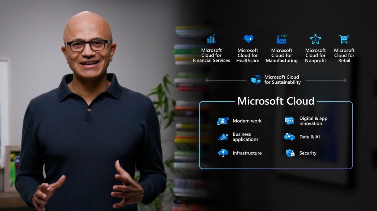CEO Satya Nadella presents on Microsoft Cloud at the company's November 2021 Ignite online event