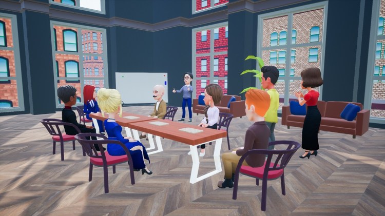 A metaverse meeting.