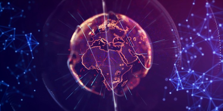 Global communication concept image. Technological abstract background