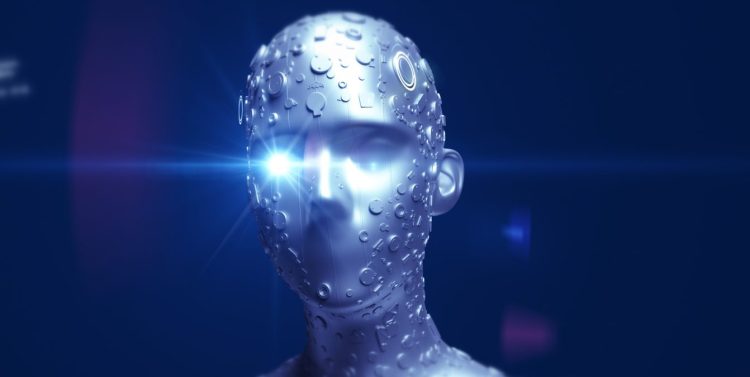 Advanced AI Robot Virtual Identity Concept