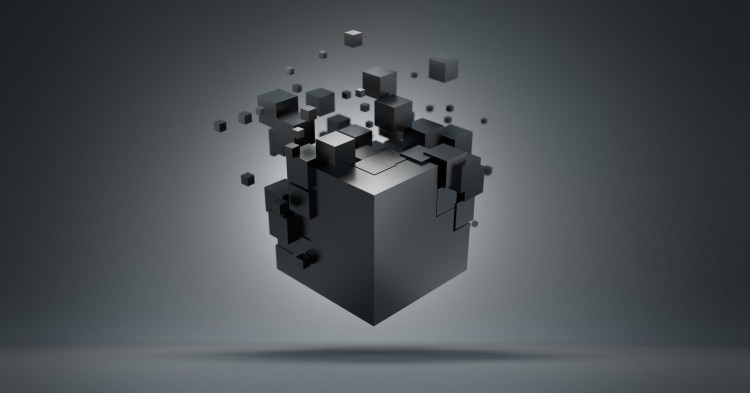 Futuristic cube formation. Abstract 3D render