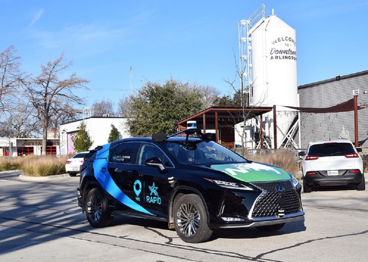 RAPID autonomous vehicle from May Mobility in Arlington, Texas.