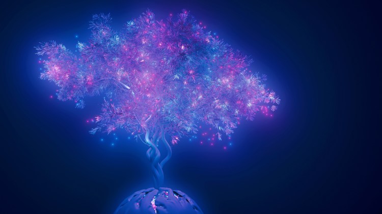 Mystical tree data for AI concept image