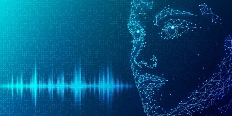 Conversational AI Concept - Natural Language Processing - NLP - Computational Linguistics Concept - AI-based Virtual Assistant Generating Voice as a Sound Wave