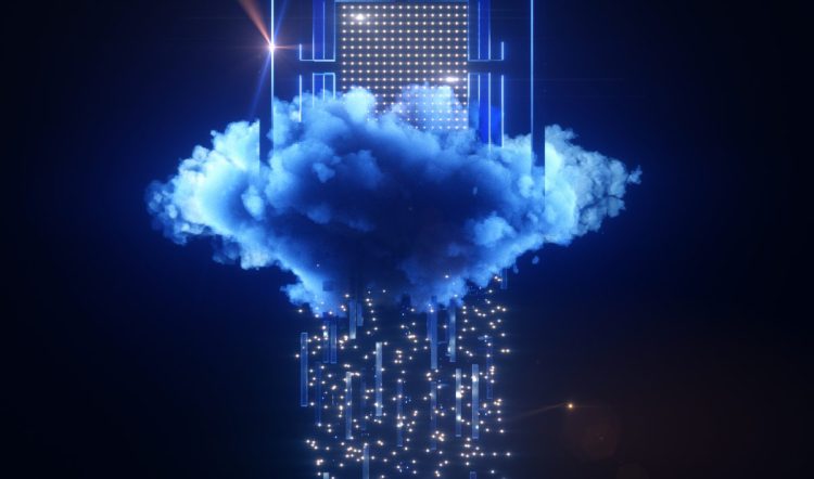 Data, distributed cloud concept image