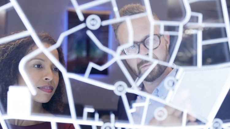 Cybersecurity team looking at a data layout