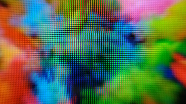 A close up of micro-LED pixels.
