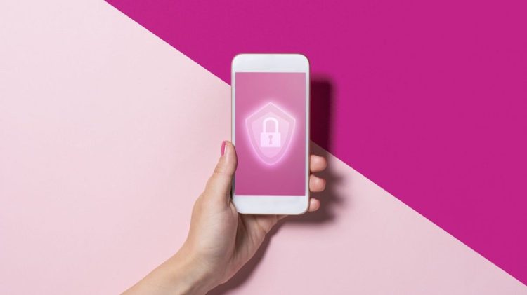 Smart phone with the security key lock icon