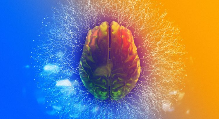 Artificial Intelligence, Futuristic, Innovation, decision Intelligence concept with brain and circuits on gradient