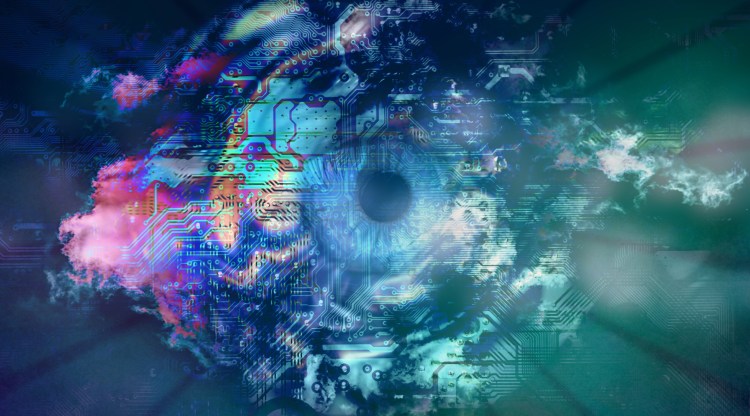 Computer eye, Web3 and metaverse concept