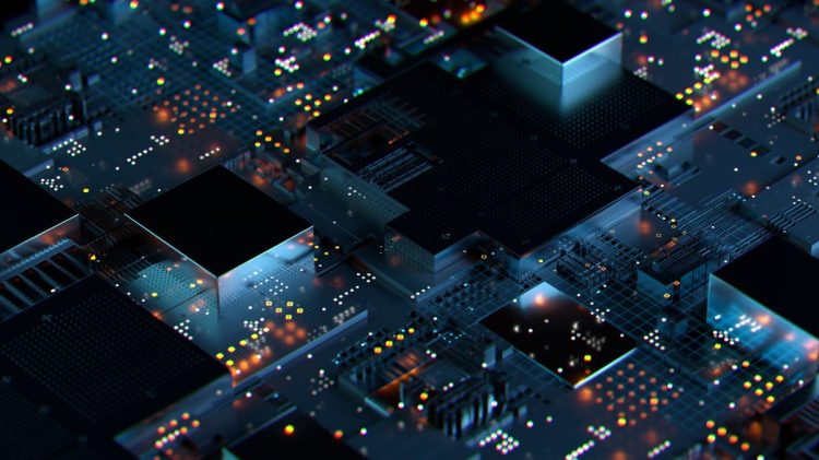 Digital generated image of cityscape data.