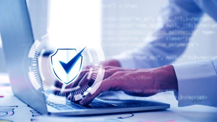 Protection network security computer and safe your data concept. Digital crime by an anonymous hacker