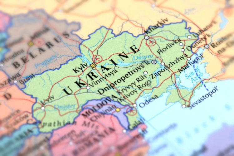 Map of Ukraine.