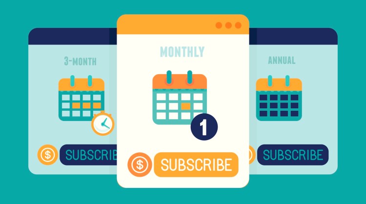 Subscription business model -- concept illustration