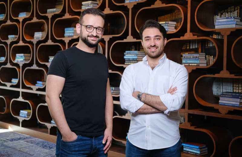 Professional portrait of the two cofounders of Flyp, James Kawas and  Dani Arnaout.