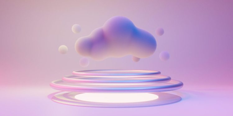 illustration of a cloud over concentric rings of increasing size.