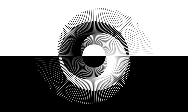 Black and white lines abstract background. Yin and yang symbol. Day and night concept.