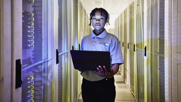 Cybersecurity professional in data servers