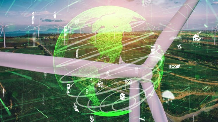 Environmental conservation technology and approaching global sustainable ESG by clean energy and power from renewable natural resources. ESG data concept.