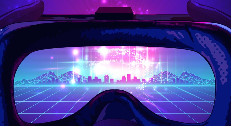 Looking through virtual reality glasses into the metaverse world