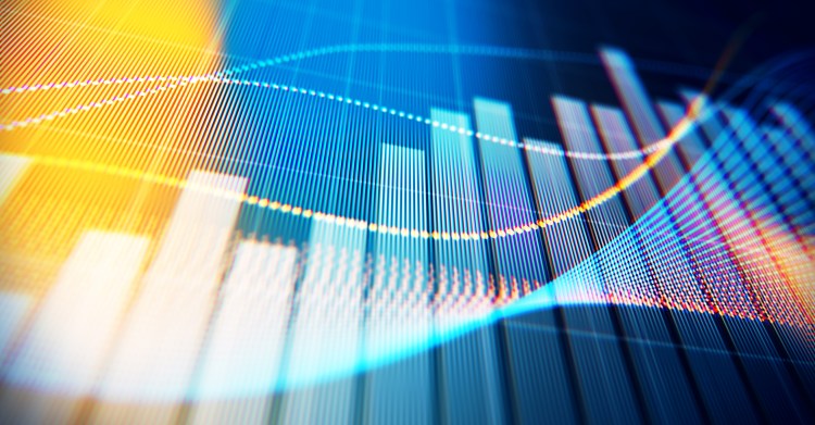 database graph digital rendering trending upwards