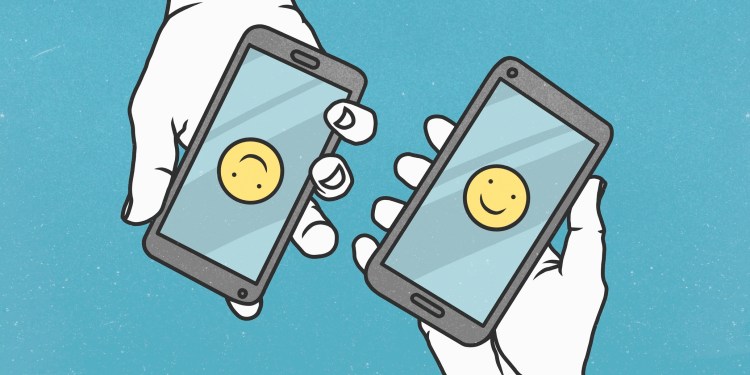 Smiley faces on smartphones