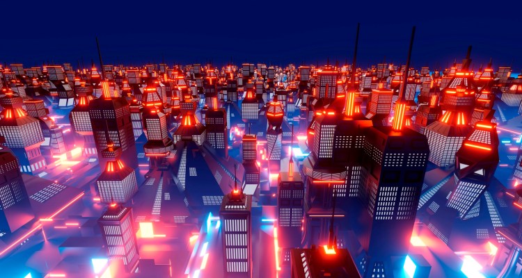 Concept illustration depicting city with "enterprise" buildings