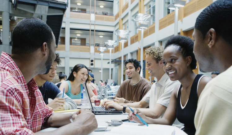 College students studying cybersecurity