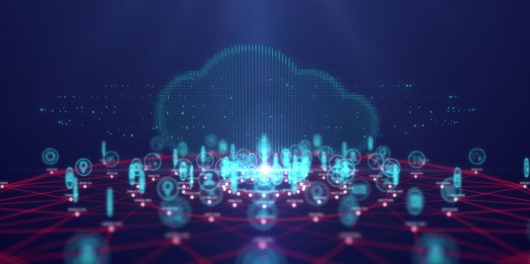 Cloud computing technology and internet of Things concept,Big data and connection technology