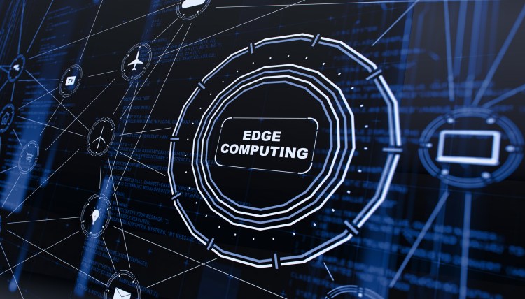 Edge computing digital background - stock photo