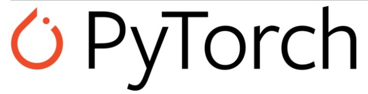 pytorch logo with black lettering and orange icon on white background