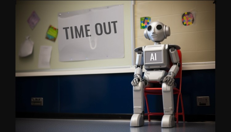 AI concept robot on a time out