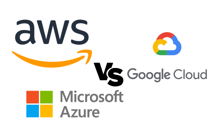 AWS, Google Cloud, and MS Azure logos