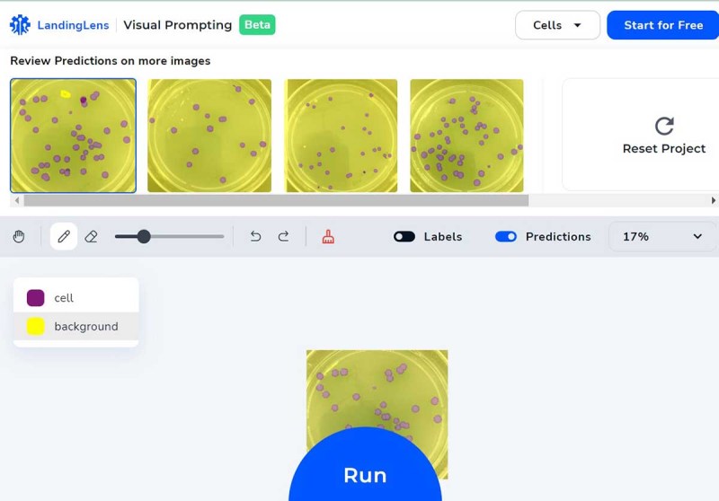 Screenshot of Landing AI demo for Visual Prompting