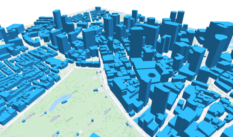 Newly mapped building heights (image source: Overture Maps Foundation)