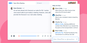 Otter AI Chat brings new collaboration and insight to real-time voice transcription